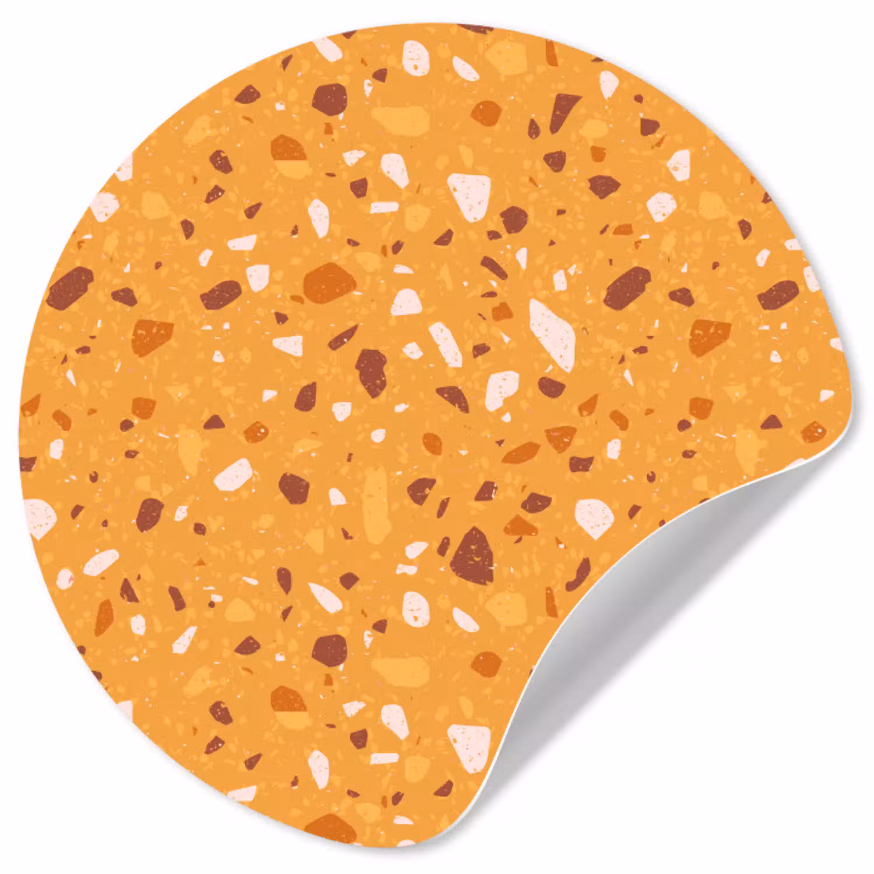 Terrazzo -  Patroon - Okergeel Wandcirkel behangsticker klein 186 -3d