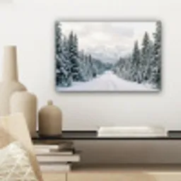 Weg - Sneeuw - Naaldbos - Winter - Avontuurlijk canvas 2cm klein -sfeer6