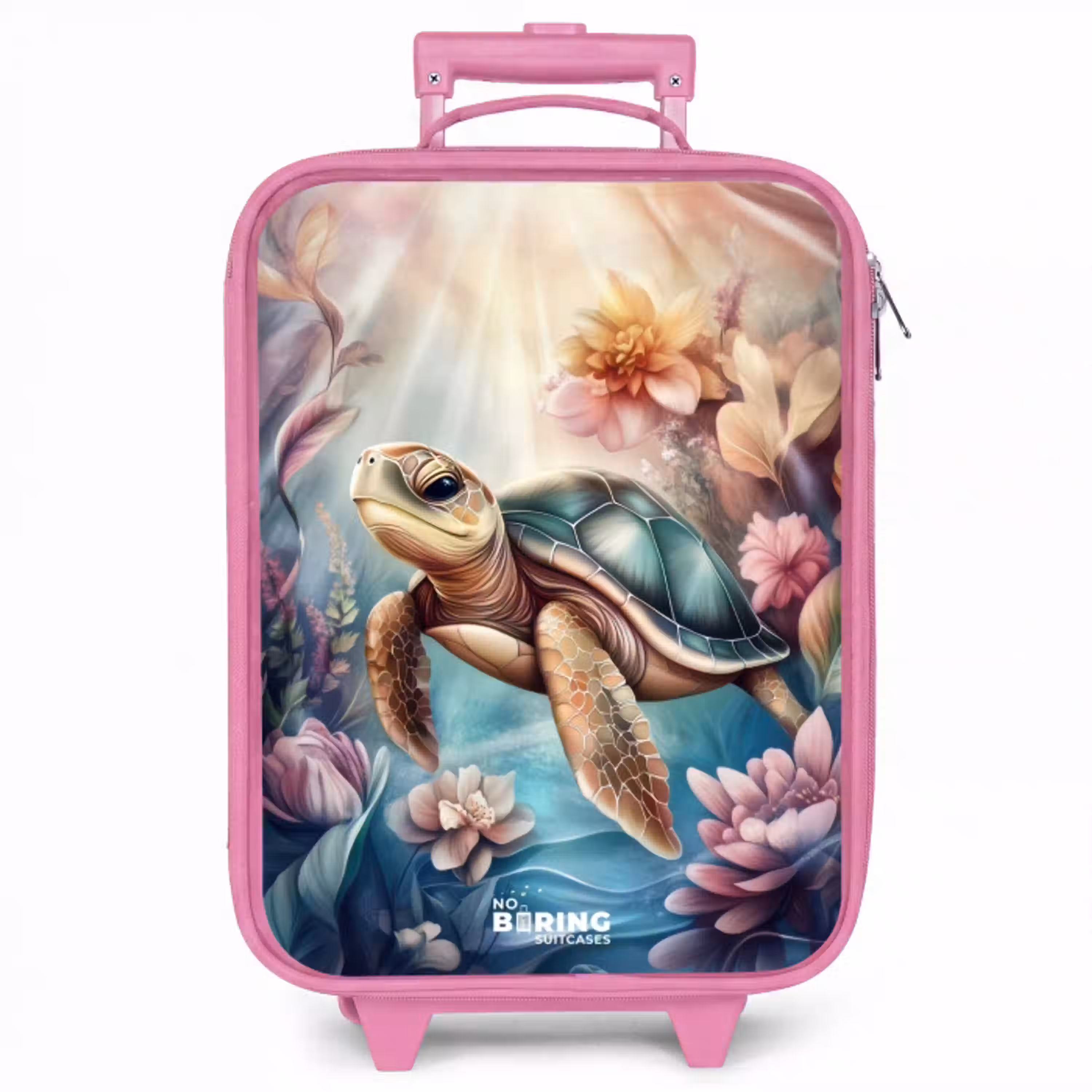 Zeeschildpad tussen bloemen onder water Kinderkoffer - Roze klein -zzz_website3d