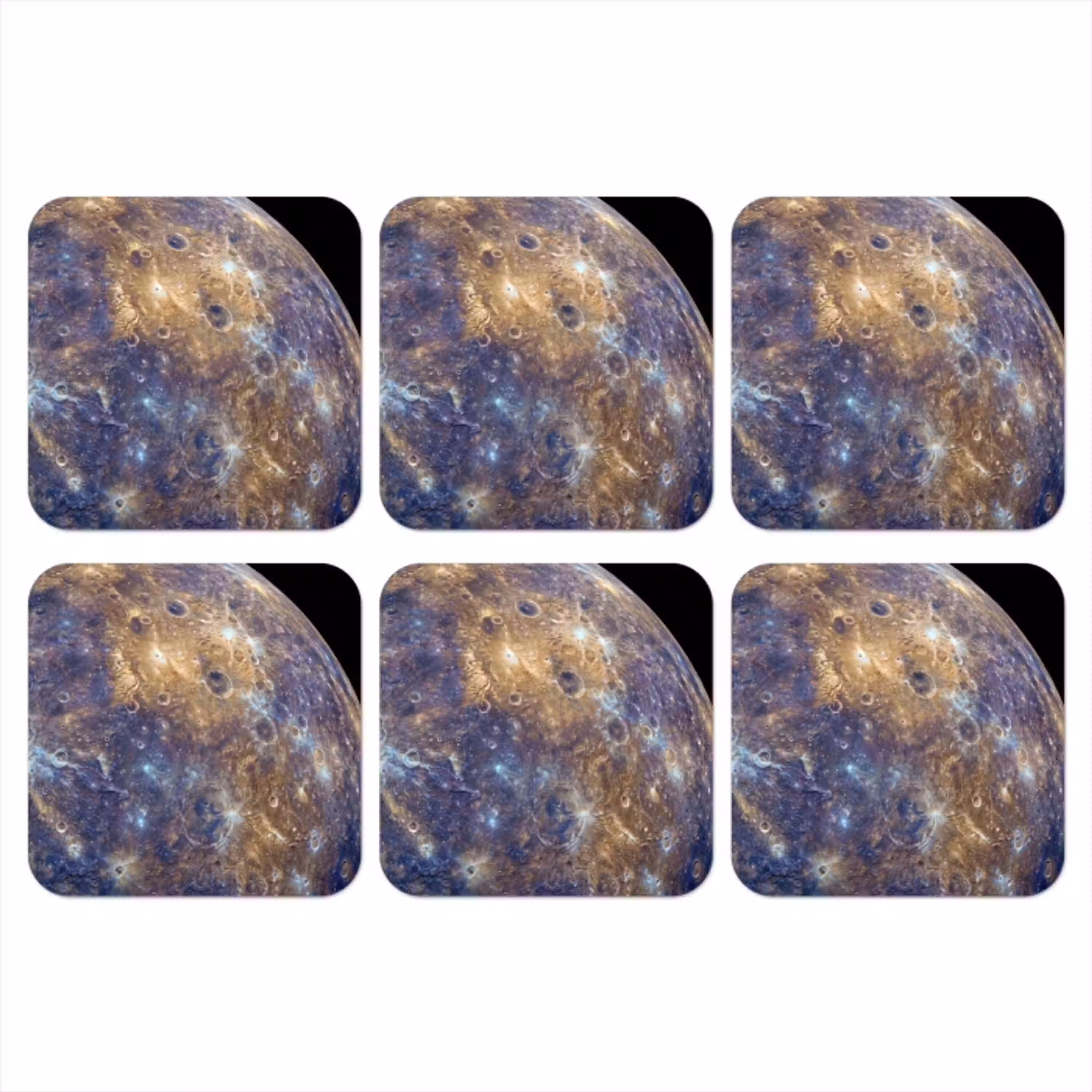 Planeet - Kraters - Ruimte onderzetter kurk middel -3d