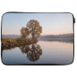 Bomen - Reflectie - Water - Zonsopgang - Serene laptophoes neopreen klein -zkaufland3dotto