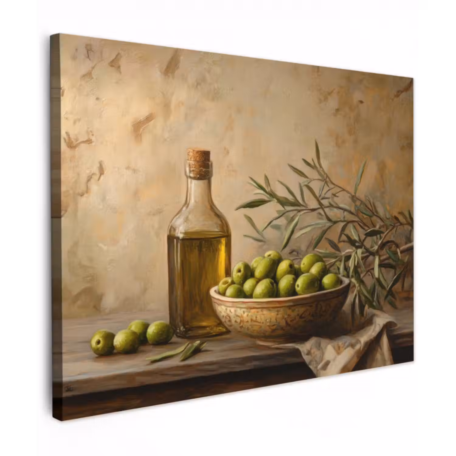 Canvas schilderij - Olijven - Stilleven - Vintage