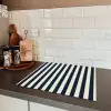 Verticale strepen - Blauw - Crème Inductie beschermer vinyl 3mm middel 274 -sfeer3