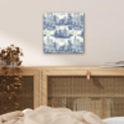 Huizen - Bomen - Water - Vogels - Blauw aluminium wit klein 46 -sfeer3