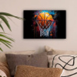 Graffiti - Basketbal - Sport - Zwart - Street art canvas 2cm klein -sfeer1