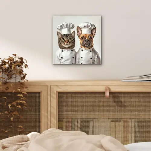 Kat - Hond - Kokskleding aluminium wit klein -sfeer3