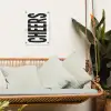 Retro - Cheers - Zwart - Decoratie tuinposter los doek klein -sfeer7
