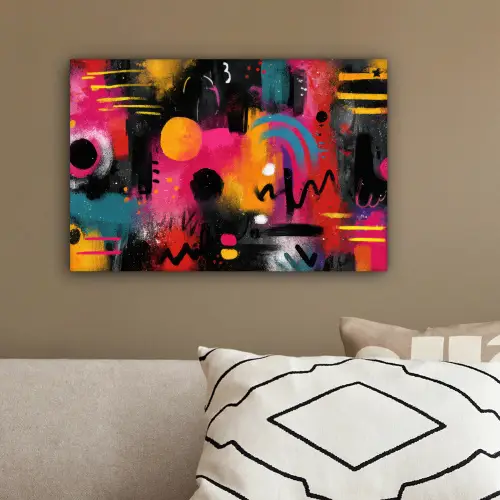 Kleurvlakken - Vormen - Kleurrijk - Abstract canvas 2cm klein -sfeer3