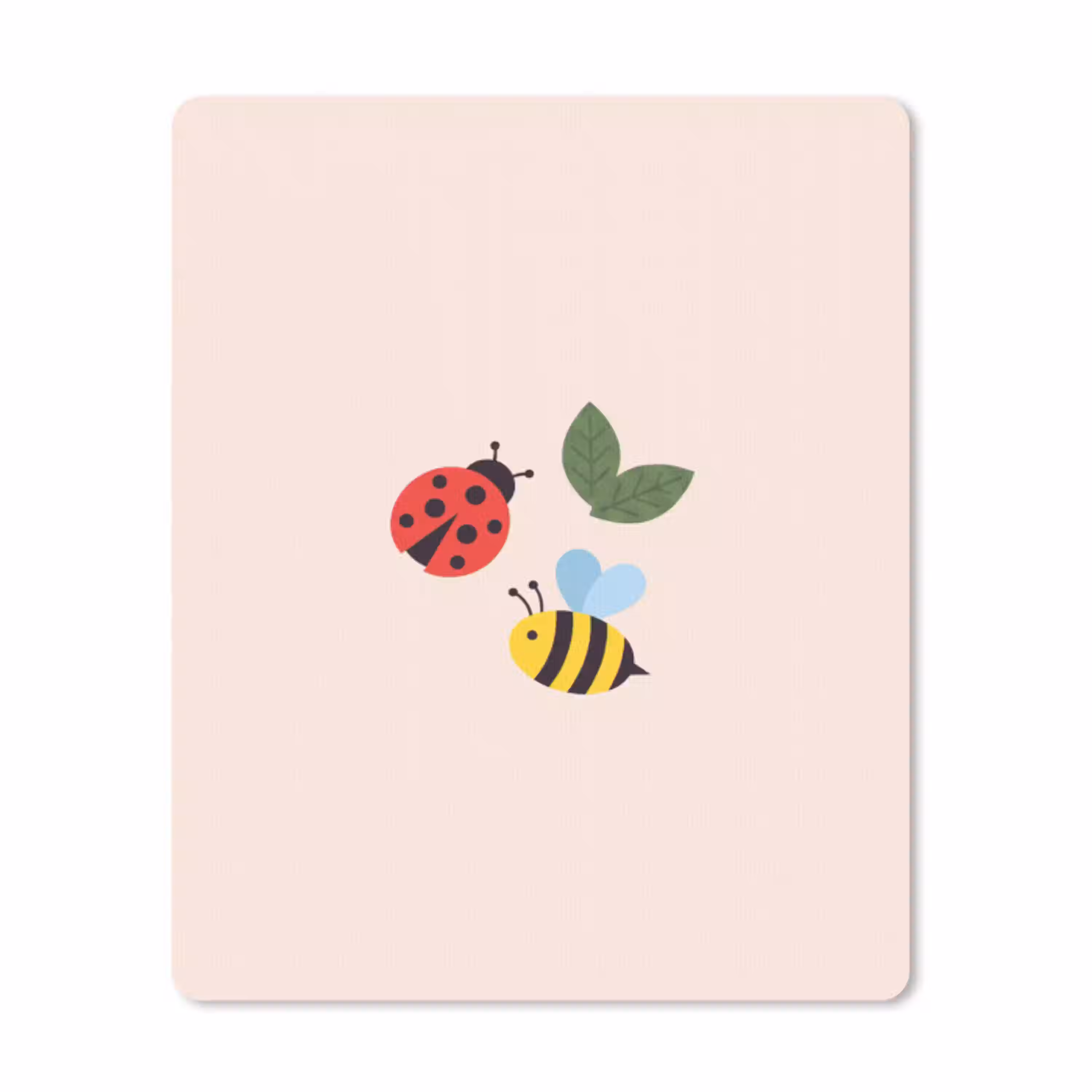 Insect - Blad - Natuur - Speels - Illustratie muismat rubber klein -3d