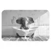 Olifant - Vintage - Dieren - Zwart - Wit Badmat klein -3d