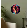 Astronaut - Neon - Gaming - Ruimte Wandcirkel behangsticker klein -sfeer2