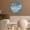 Golven - Oceaan - Blauw Akoestische PET Vilt - Rond klein -sfeer1