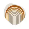 Minimalistisch - Boog - Lijnen - Beige Wandcirkel Organisch Aluminium middel -3d