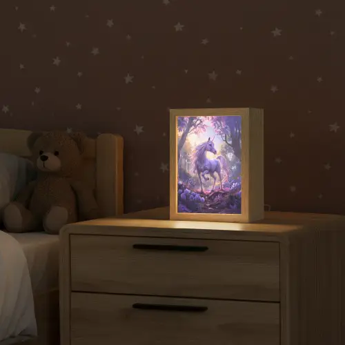Eenhoorn - Paars - Sprookje - Fantasy dier Light Box met kabel klein -sfeer1_kind