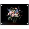 Pastel - Bloemen - Glazen - Vaas tuinposter los doek klein -3d
