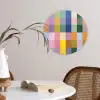 Blokken - Vierkant - Patroon - Gekleurd Wandcirkel kunststof plaat 5mm dik klein -sfeer4
