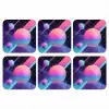 Cirkels - Vlakken - Abstract - Blauw onderzetter kurk middel -3d