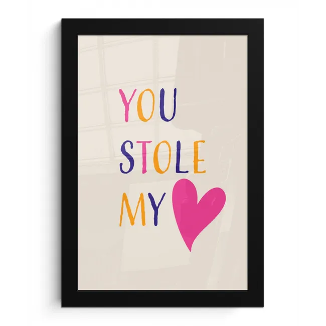 Hart - Valentijn - Tekst fotolijst zwart zonder passe partout klein -3d