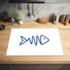 Vis - Minimalistisch - Blauw - Lijn Inductie beschermer vinyl 3mm klein -sfeer5
