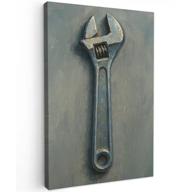 Moersleutel - Gereedschap - Verf Tuinposter op houten frame 2 cm dik klein -3d