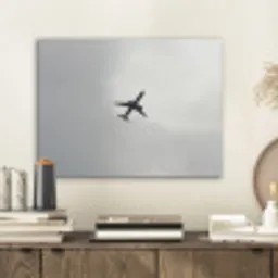 Minimalistisch - Silhouet - Zwart - Vliegtuig PET vilt klein -sfeer1