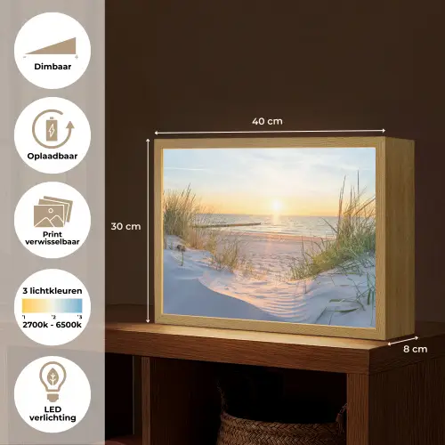 Strand - Zon - Duin - Gras - Zand - Horizon Light Box met batterij (Wandlamp) middel -USP_websiteoverzichtNL