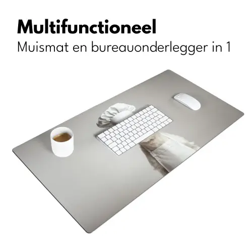 Hond - Wit - Kok Muismat XXL klein -sfeer4