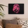 Leeuw - Zwart - Roze - Neon canvas 2cm klein -sfeer1