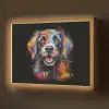 Graffiti - Hond - Zwart - Kleuren Light Box met batterij (Wandlamp) middel -z3d_website