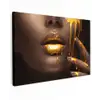 Goud - Vrouw - Verf - Lippen - Luxe canvas 2cm klein -z3d