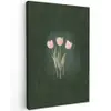 Tulpen - Liefde - Donkergroen Tuinposter op houten frame 2 cm dik middel -3d