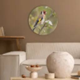 Putter - Bloesem - Lente - Natuur - Kleurrijk Akoestische PET Vilt - Rond klein -sfeer1