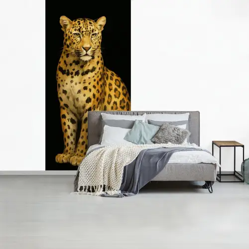Panter - Realistisch - Bruin fotobehang vinyl groot -slaapkamer