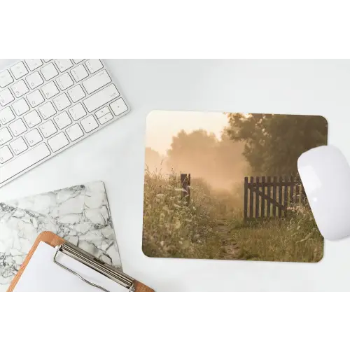 Hek - Natuur - Mist - Veld muismat rubber klein -witbureau