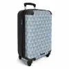 Blauw driehoeken patroon NBS - Handbagage koffer - Volwassenen Unisex middel -productfoto_3d
