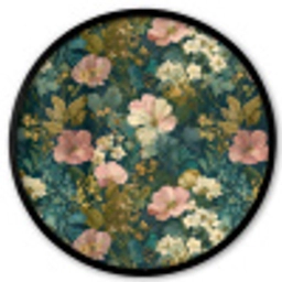 Wilde bloemen - Botanisch - Patroon - Roze - Romantisch Fotolijst rond zonder passe partout klein 856 -3d