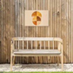 Cirkels - Geel - Minimalistisch Tuinposter op houten frame 2 cm dik klein -sfeer4