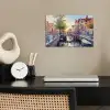 Brug - Stad - Huizen - Boot poster papier klein -sfeer1