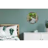 Doorkijk - Bloemen - Tuinpad - Natuur - Raam Wandcirkel aluminium klein -slaapkamer