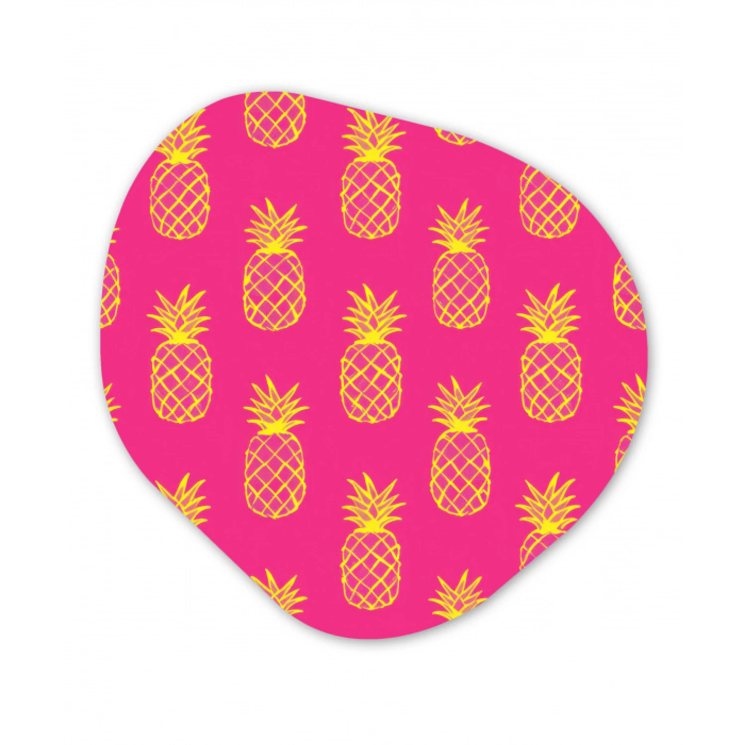 Ananas - Trendy - Roze Wandcirkel Organisch Forex 3mm klein 629 -3d
