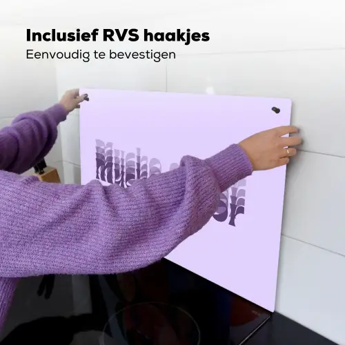 Mucho amor - Paars - Gelaagde letters Inductie beschemer met haakjes klein -ky-ophangen-nl