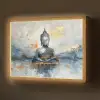 Buddha - Goud - Abstract - Modern Light Box met batterij (Wandlamp) middel -z3d_website