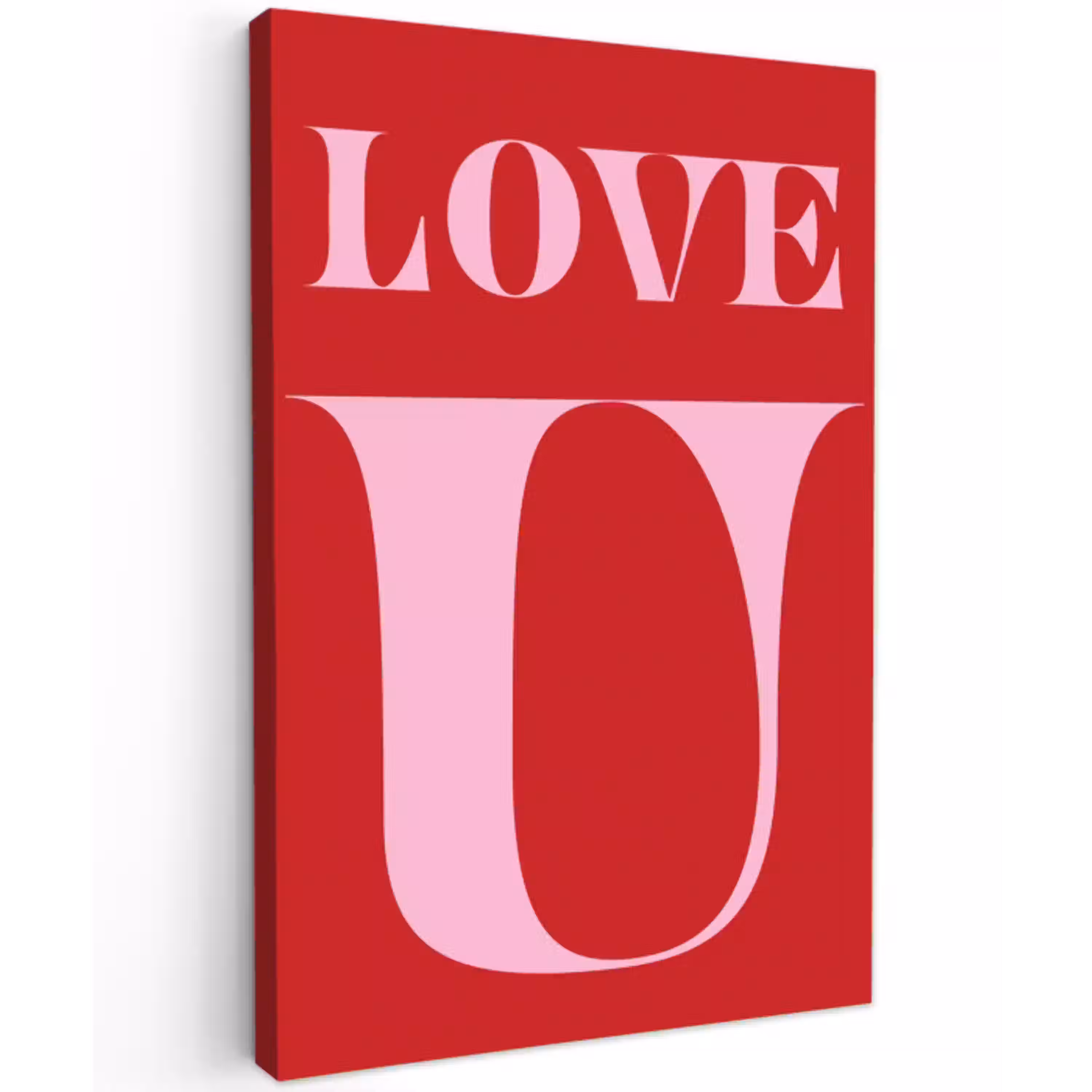 Rood - Love - Valentijn - Roze Tuinposter op houten frame 2 cm dik klein -3d