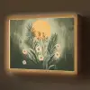 Bloemen - Bladeren - Zon - Groen Light Box met batterij (Wandlamp) middel -z3d_website