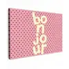 Bonjour - Stippen - Roze- Geel canvas 2cm klein -z3d