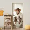 Aap - Modern - WC - Badjas deurposter klein -sfeer4