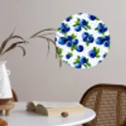 Bessen - Patroon - Blauw Wandcirkel behangsticker klein 186 -sfeer3