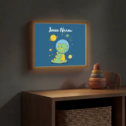 Dino - Ruimte - Planeten Light Box met batterij (Wandlamp kind) middel -sfeer5_kind