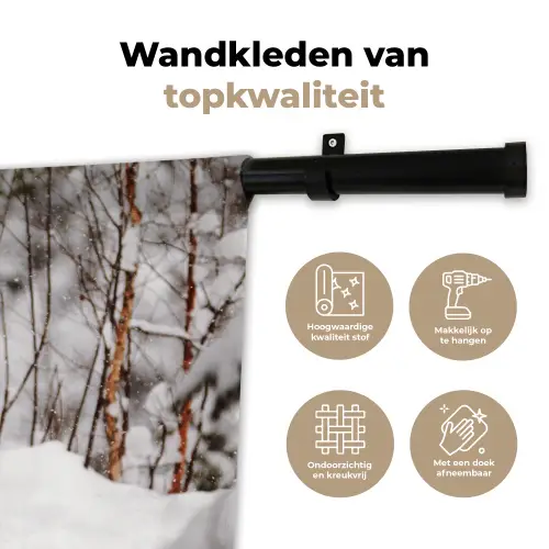 Wolf - Winter - Sneeuw - Natuur - Dieren Wandkleed katoen klein -sfeer2