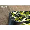 Groen - Geel - Camouflage - Patroon Placemat vinyl groot 368 -closeup
